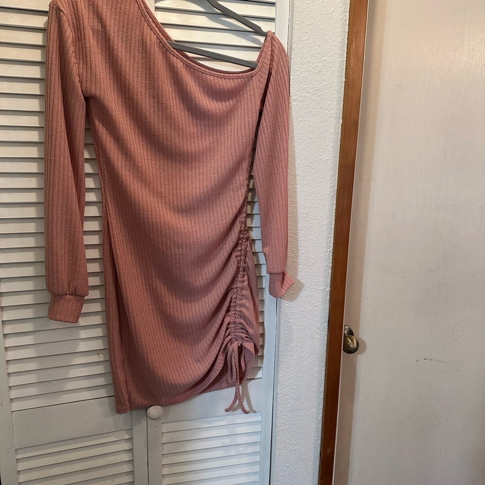 Elegant Pink Ruched Dress